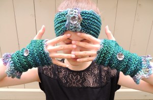 Eclectic Waves Ear Warmer, Fingerless Gloves
