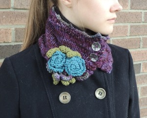 Eclectic Rose Collar Scarf Purple