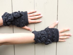 Rose Onie Fingerless Gloves Grey