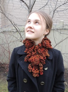 Rose Onie Bulky Scarf orange