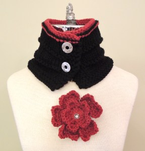 Floral Heart scarf and broche