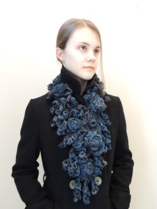 Rose Onie Bulky Scarf Grey Blue