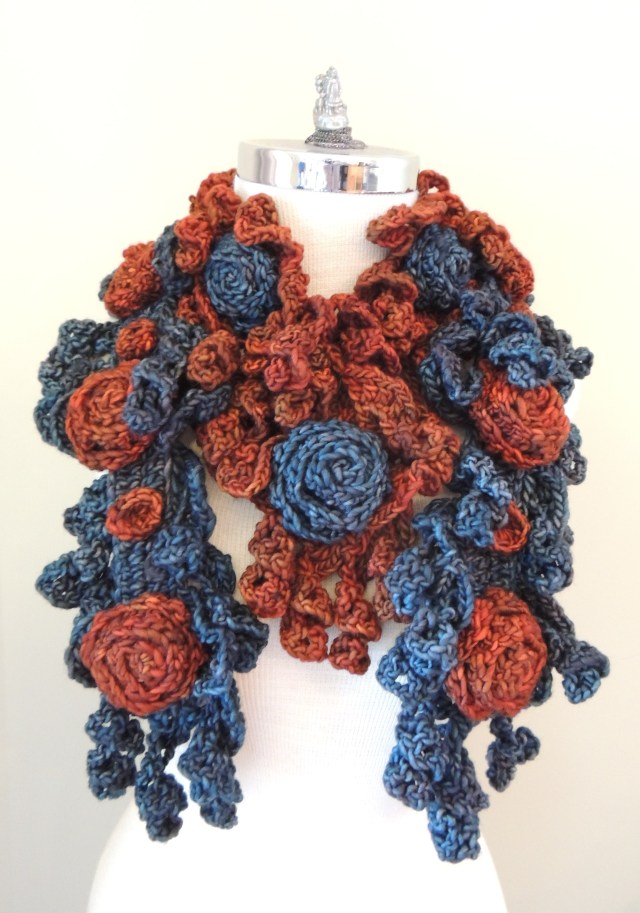 rose onie bulky blue grey orange mix