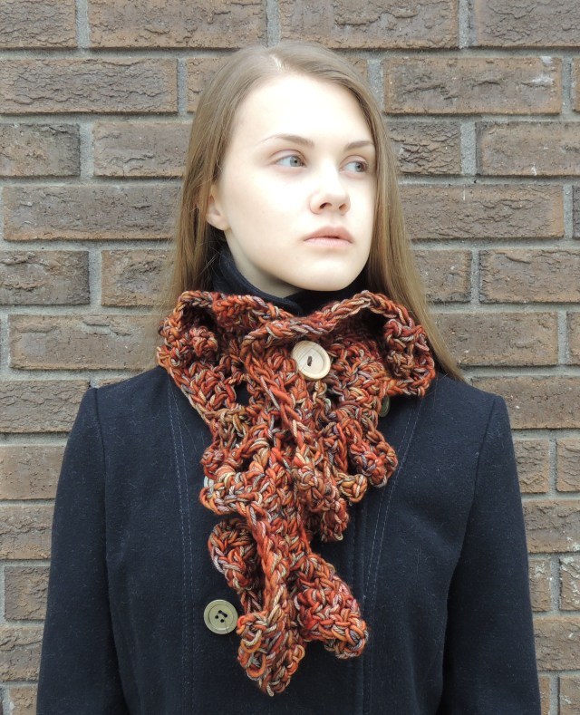 sculptured scarf orange1