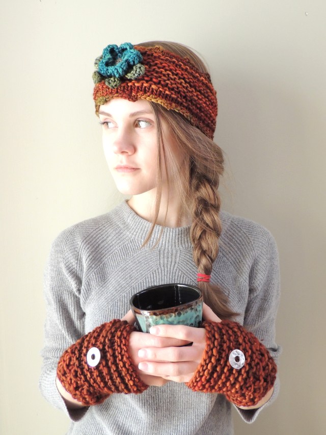 wild rose ear warmer orange teal2