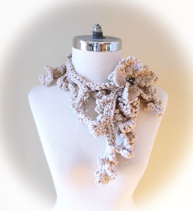 floral frieze vines scarf gothic ivory beige med2