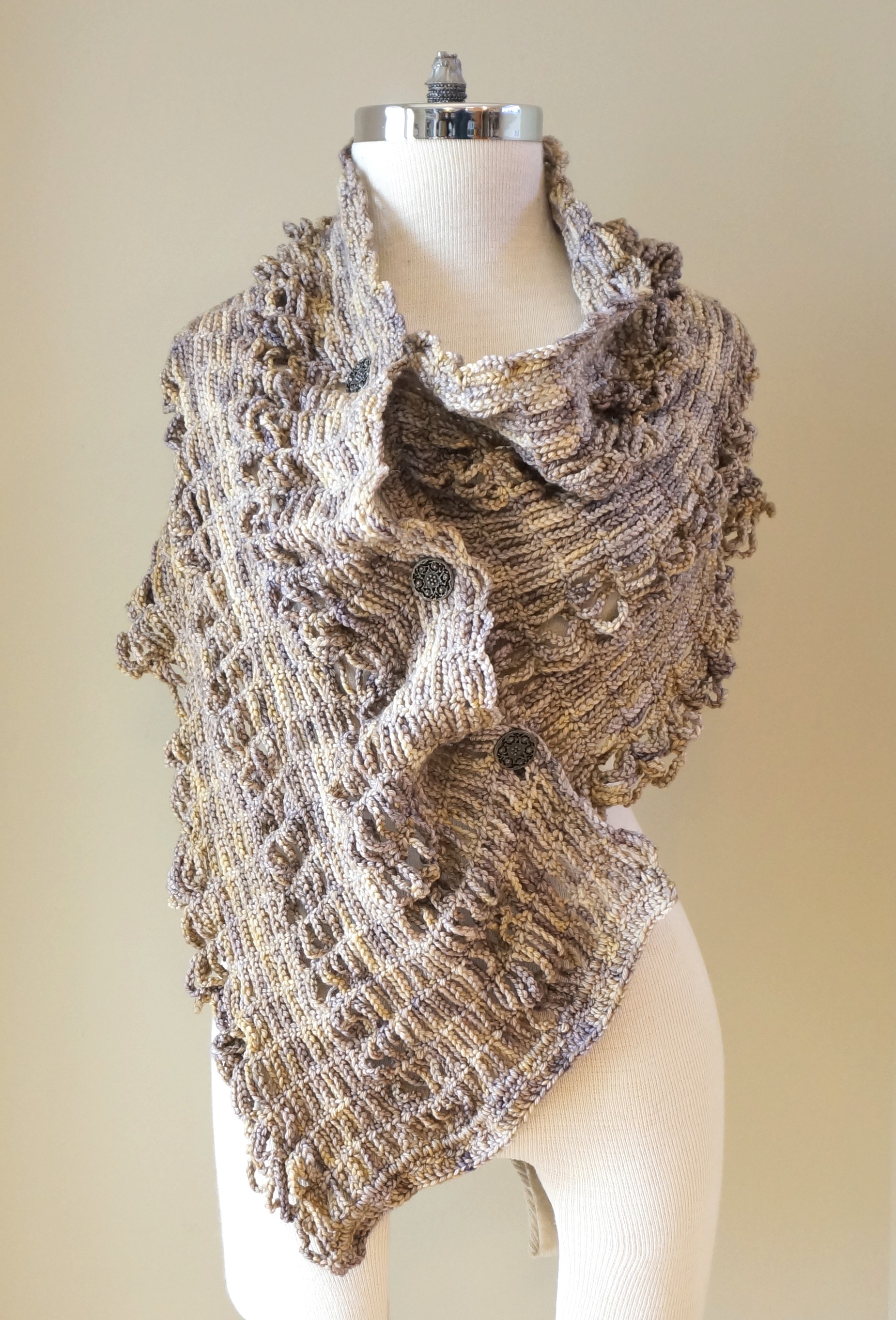 sophia poncho shawl stone