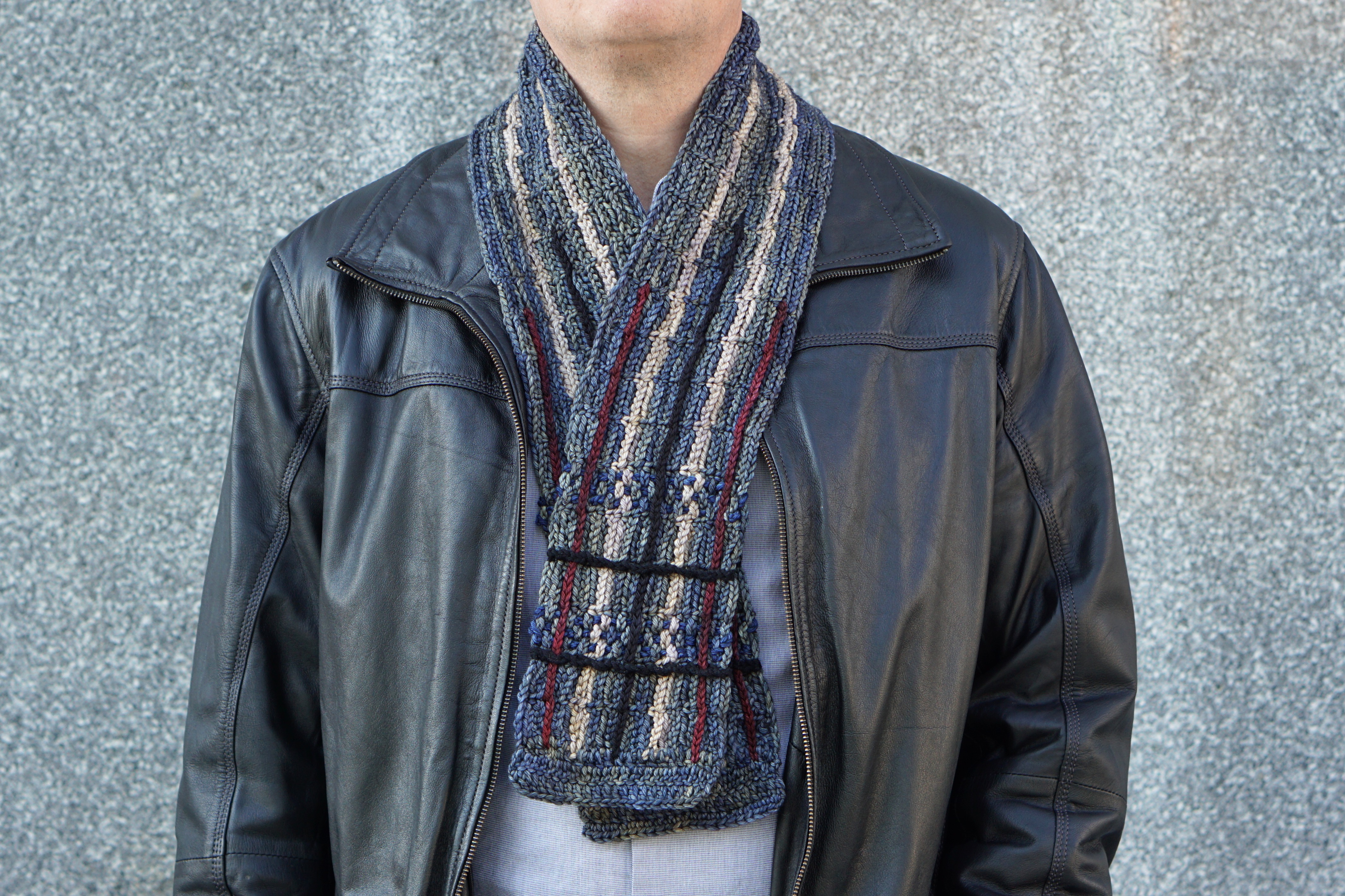 plaid scarf men's gray combo2