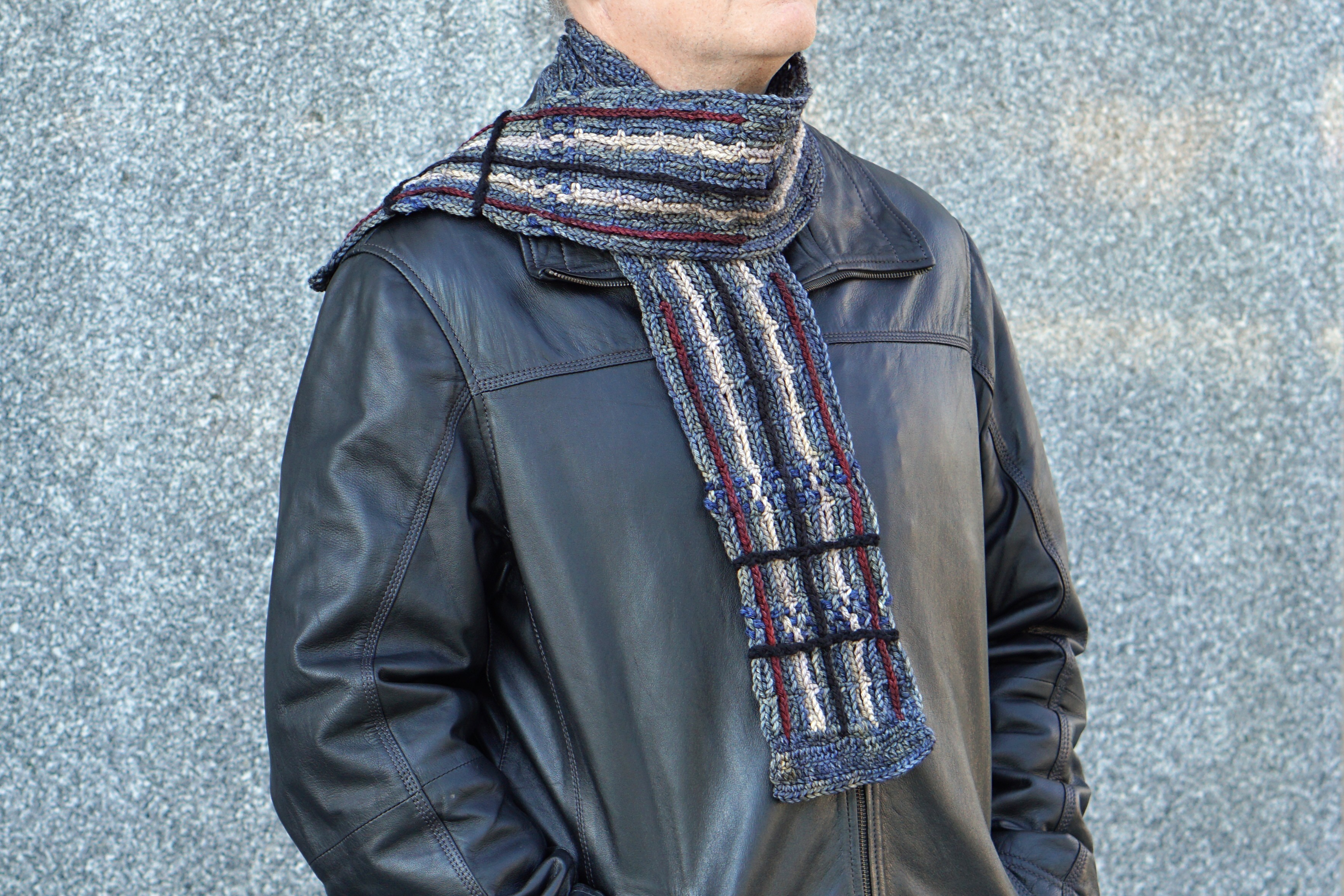 plaid scarf men's gray combo6