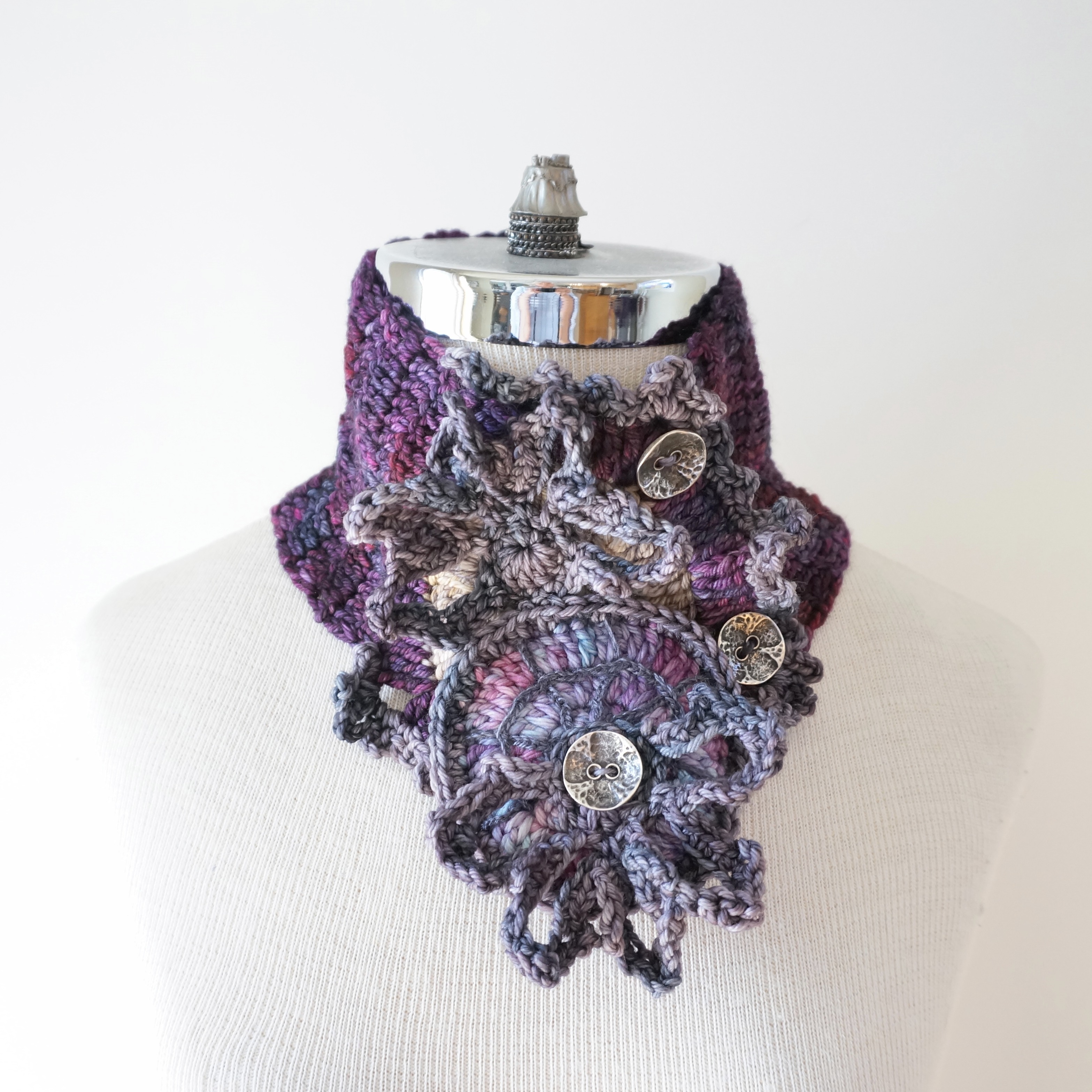 stained glass rose window inside out purple