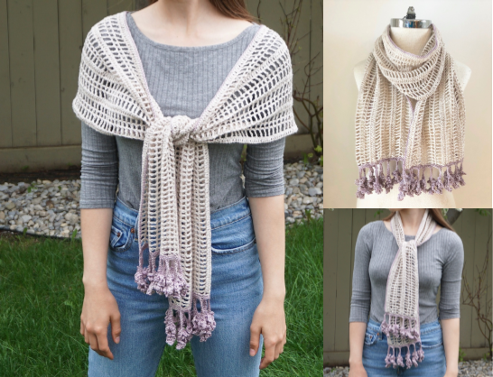 Lavender and Lace Shawl and Scarf crochet pattern
