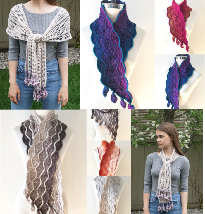Leaf and Lavender Crochet Scarf Pattern Collection #1: