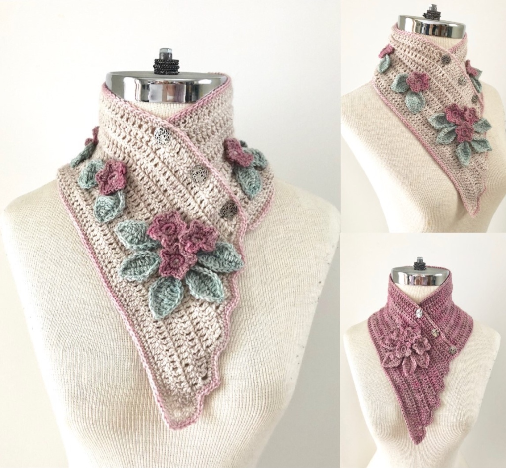 Floral Blossom Scarf – Neck warmer style crochet pattern