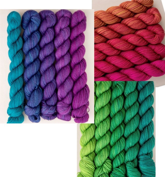 SAVE 10% – PARTY OF FIVE mini skeins yarn in stock!