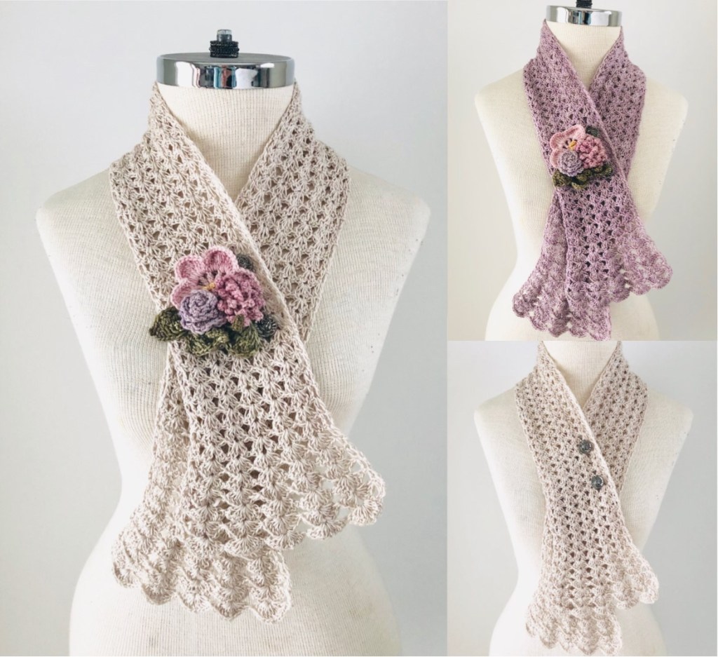 Floral Linen and Lace scarves