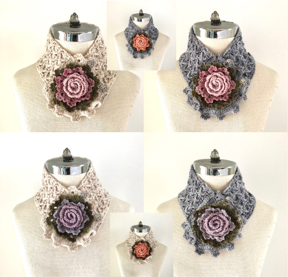 Rose scarves perfect for fall with interchangeable&nbsp;brooches