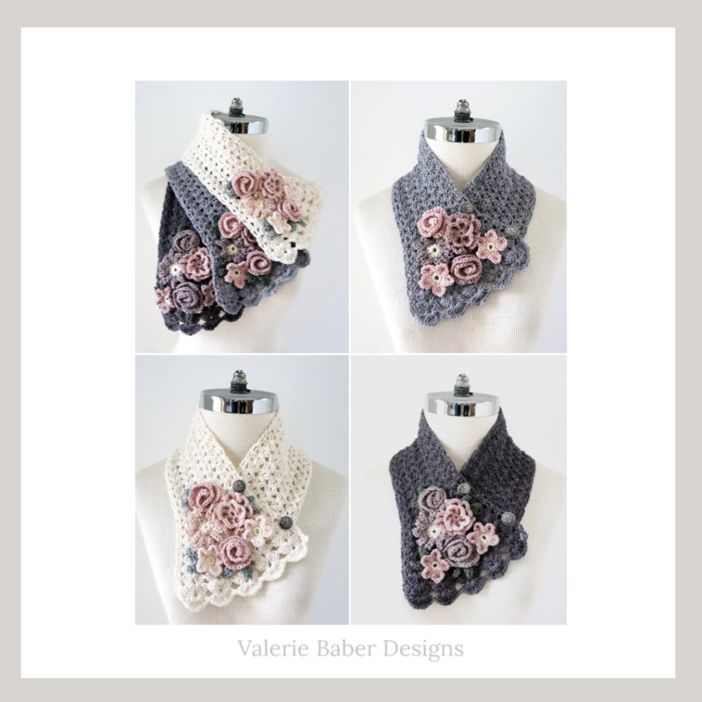 NEW Floral Bouquet scarves made with beautiful organic cotton yarn.