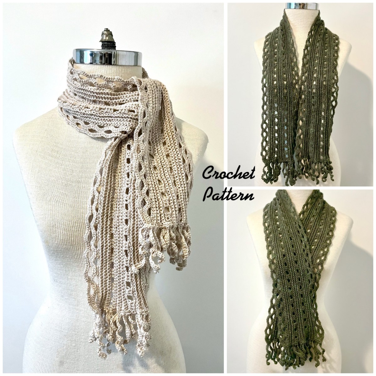 New!  Rosemary Lace scarf crochet pattern perfect for spring and summer or any time of&nbsp;year.