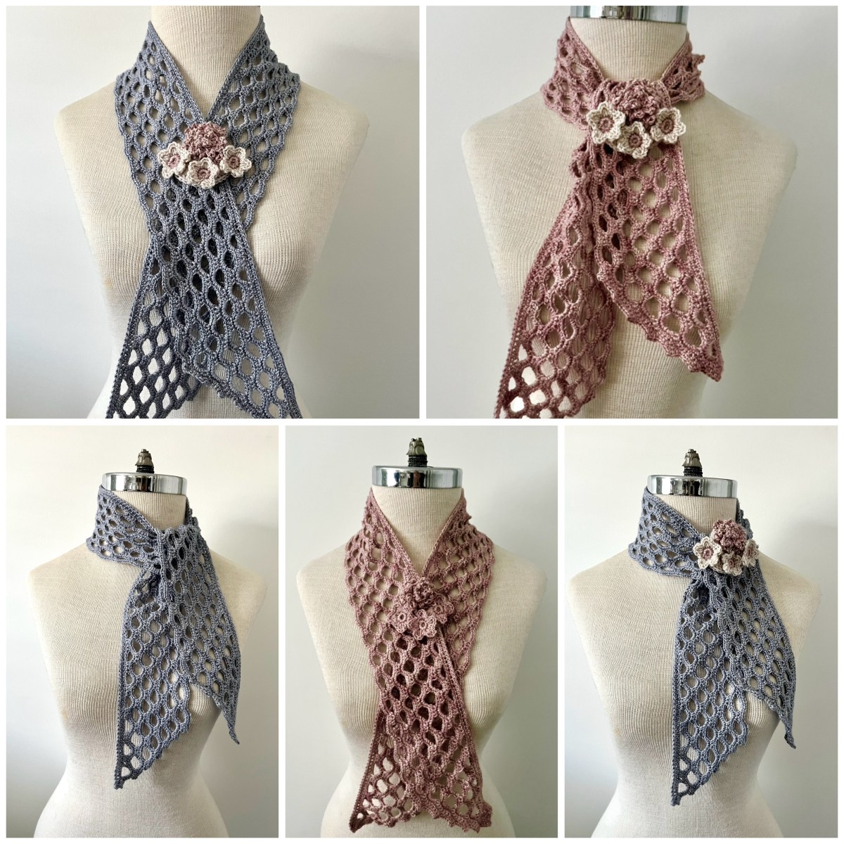 New!  Joyful Floral and lace scarf crochet pattern perfect for spring and&nbsp;summer.